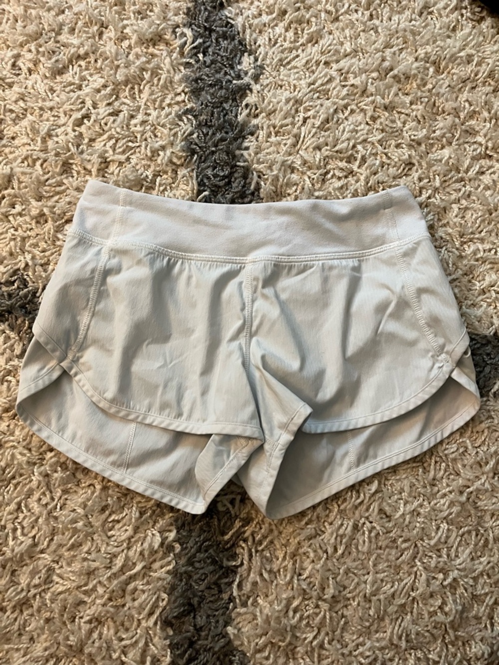 Ivivva Girls Light Beige Athletic Shorts with Layered Hem